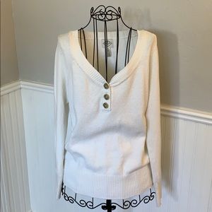 ♥️ St John’s Bay Cream Scoop-neck Sweater Women M